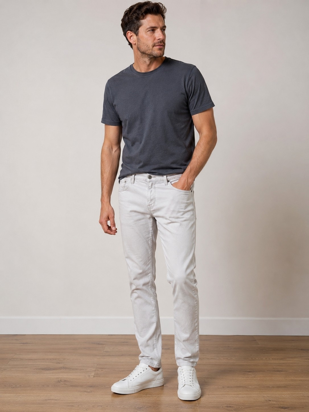 34 Heritage Cool Mid Rise Tapered Jeans Men's 32x32 Light Gray Stretch